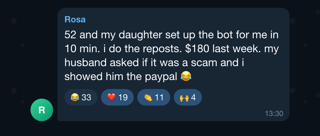 Community message: 52 and my daughter set it up